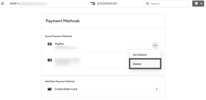 How to Remove Card From DoorDash image 0