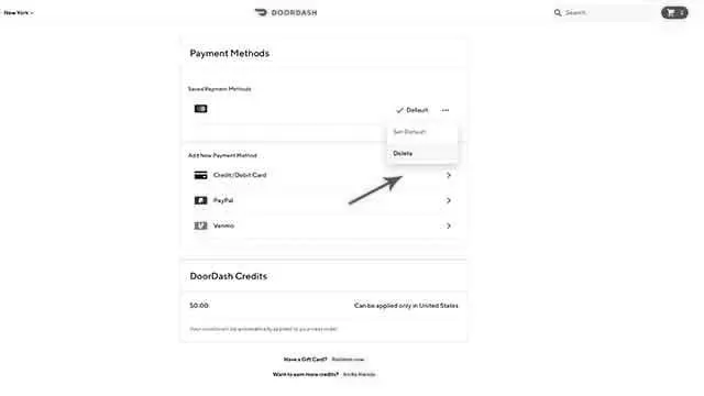 How to Remove Card From DoorDash image 1
